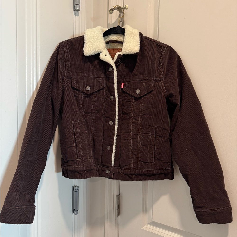Levi's Women's Dark Brown Sherpa Jean Jacket